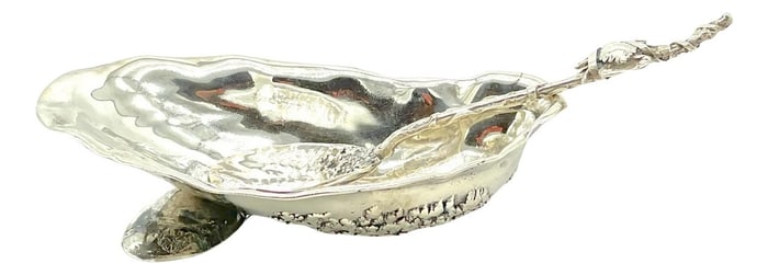 Gorham 'Narragansett' Sterling- Silver Shell Dish & Figural Crab Spoon - a Pair