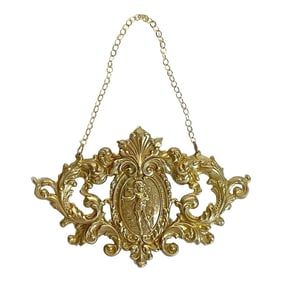 Early 20th Century French Belle √âpoque Gilt Bronze Putti Motif Bottle Ornament / Tag