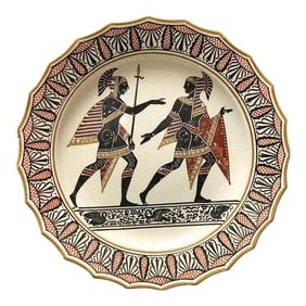 Giustiniani Egyptomania Pottery Plate with Gilt Highlights, Swan Right