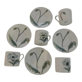 Poppies Demitasse Cup and Saucers - Set of 4