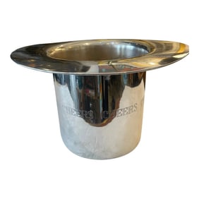 English Silver Plate Large Top Hat Bottle Cooler, Cheers.