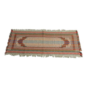 Vintage Anatolian Orange and Red Woven Table Runner