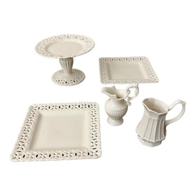 Vintage Cream/Ivory Lace Dessert Set by Godinger - 5 Pieces