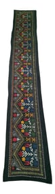 Vintage Suzani Embroidery Wall Hanging Art or Table Runner 1' 11" X 12' 9"