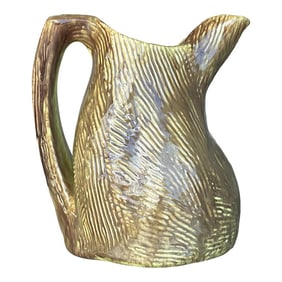 Vintage Boho Signed Glazed Studio Pottery Pitcher