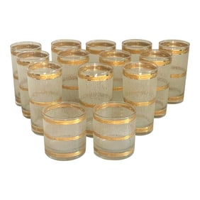 Culver Icicle 12 Highball Glasses 2 Rocks Glasses