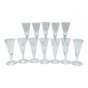 12 1960s Steuben #7924 Controlled Bubble Large Goblets/ Champagnes