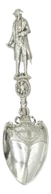 19th C. French Silver Commemorative Three-Dimensional Napoleon Portrait Spoon