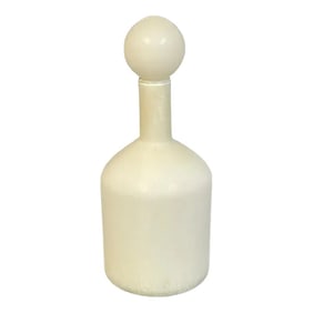 Late 20th Century Cenedese Murano White-Scavo Decanter Bottle With Ball Stopper