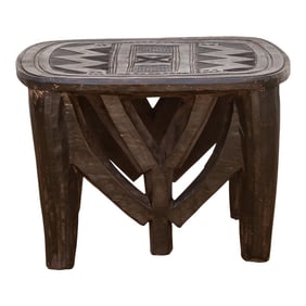 Rustic Brown African Nupe Stool