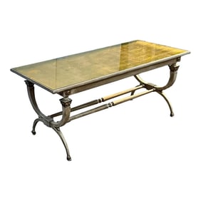 Neo-Classical Style Italian Painted Coffee Table W/ Gold Leaf in the Manner of Jansen