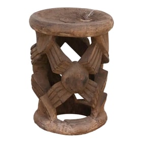 Antique Tall Spider African Stool
