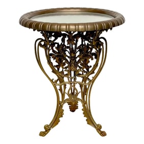 Late 19th Century Diminutive Louis XVI Style Bronze Mirror Topped Gueridon or Plateau