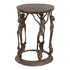 Lovely Mid 20th Century Bronze African Stool
