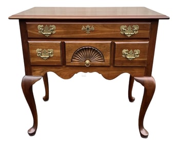1980s Harden Queen Anne Style New England Cherry Lowboy Chest of Drawers