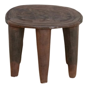 Small Solid Wood Carved Nupe Table