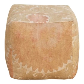 Bishkek Antique Suzani Cube Ottoman