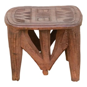 Tribal Geometric African Stool
