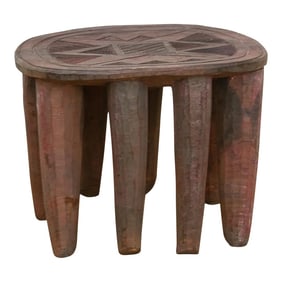 Vintage Biophilic Style Carved African Table