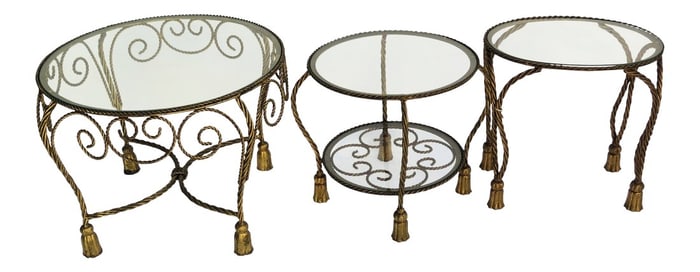 Vintage Italian Hollywood Regency Style Occasional Tables - Set of 3