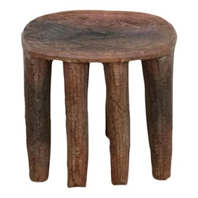 Vintage African Zebra Motif End Table
