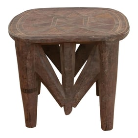 Carved Nupe Ceremonial Side Table