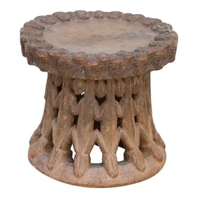 Oxidized Wood African Ceremonial Stool