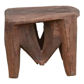 Forest Wood Carved Nupe Stool
