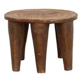 Rustic Finely Carved African Stool