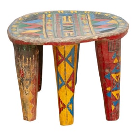 Antique Tribal Motif Nupe Stool