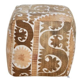 Shan Antique Suzani Cube Ottoman
