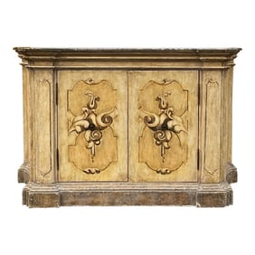 19th-C. French Style Hendrix Allardyce Painted Polychrome Cabinet / Credenza / Server
