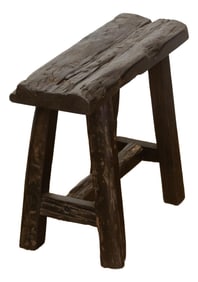 Blackened Japandi Stool End Table