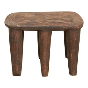 Finely Carved Oval Antique Side Table