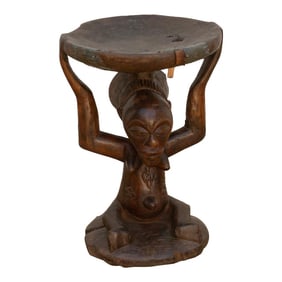 Antique African Luba Sculpture Stool