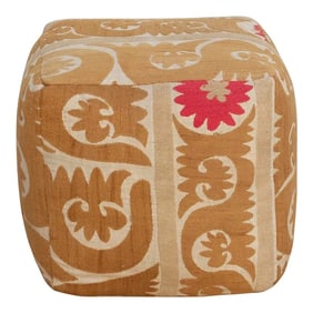 Zebo Antique Suzani Cube Ottoman