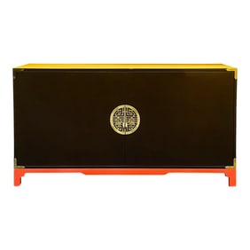 1970s Asian Modern Expresso Lacquered Cabinet or Bar in the Manner of James Mont