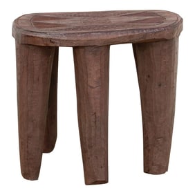 Carved Chunky Wood African Stool