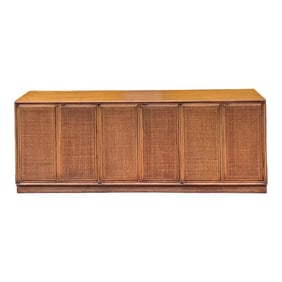 Mid-Century Modern Paul McCobb Style Cane / Wicker Front Credenza
