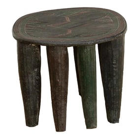 Vintage Carved & Painted African Zulu Table