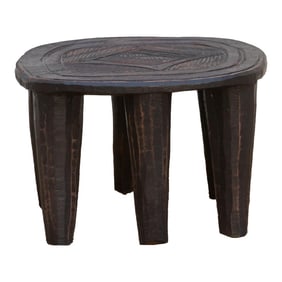 Handcarved Shadow Gray Nupe Stool