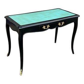 1950s French Louis XIV Style Desk / Bureau Plat With Gilt Bronze Ormolu