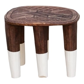 Black & White Carved Nupe Stool