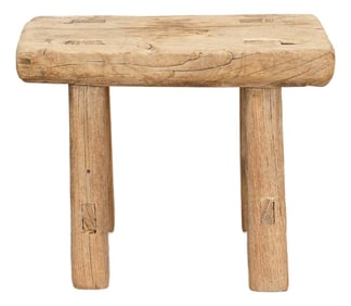 Farmhouse Low Stool W/Bleached Finish
