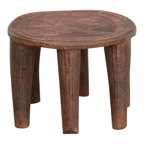Carved Vintage Nupe End Table
