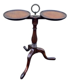 Brandt Queen Anne Mahogany Leather Top Double Wine Stand