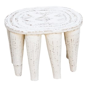 Antique White Nupe Stool