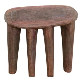 Handcarved Wood Nupe Side Table