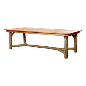 Rustic or Primitive Faux Bois Eco-Friendly Hand Crafted La Lune Dining Table