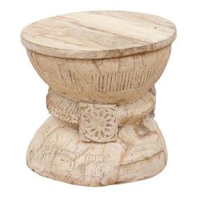 Antique Rustic Bleached Teak Stool